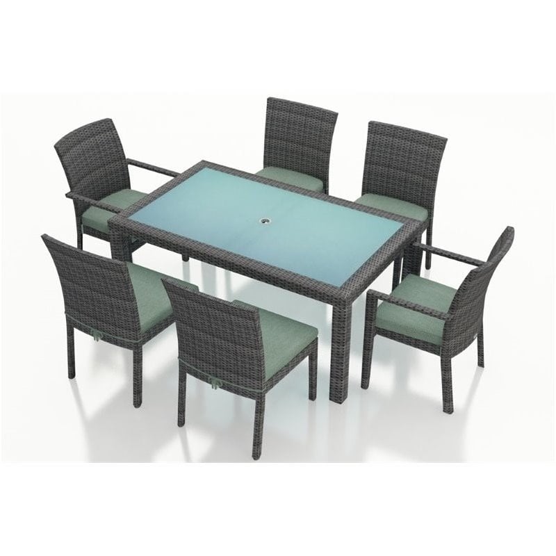 Harmonia Living District 7 Piece Patio Dining Set in Canvas Spa