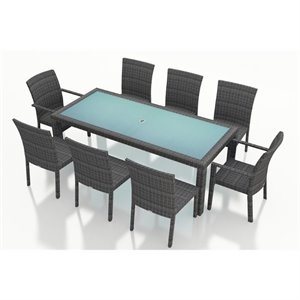 Harmonia Living District 9 Piece Patio Dining Set in Textured Slate
