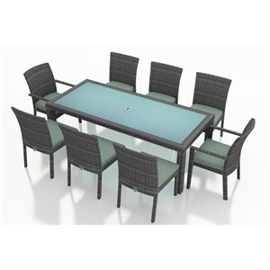 Harmonia Living District 9 Piece Patio Dining Set in Canvas Spa