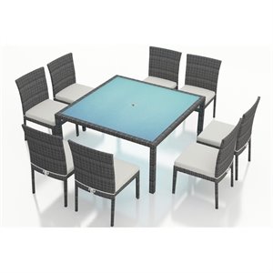 Harmonia Living District 9 Piece Square Patio Dining Set in Natural