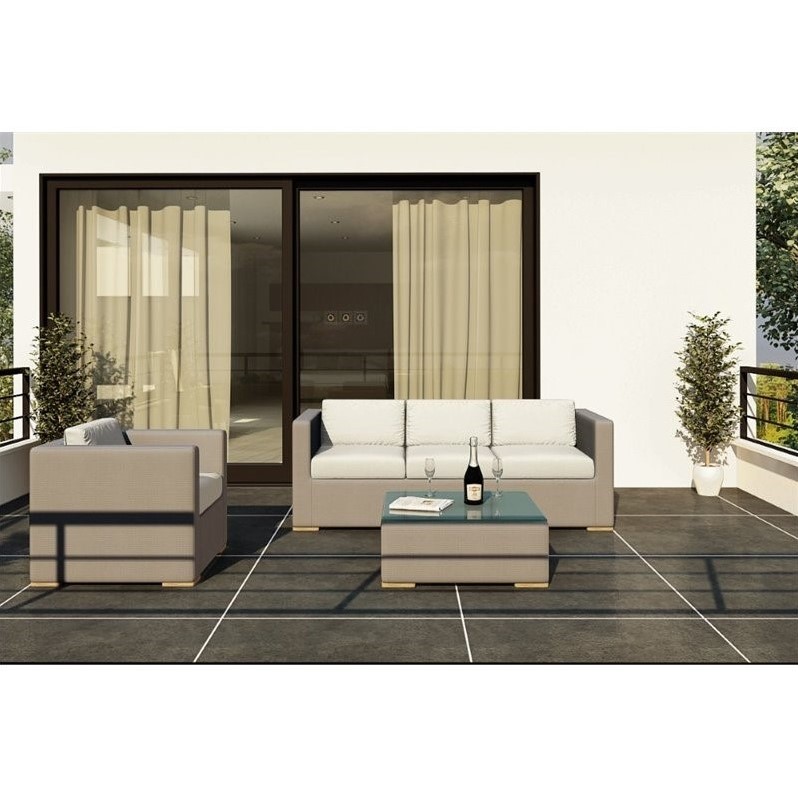 Harmonia Living Element 3 Piece Patio Sofa Set in Canvas Natural