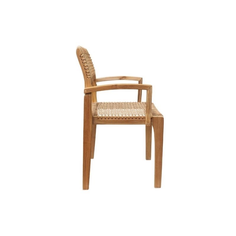 Harmonia Living Sands Patio Dining Arm Chair in Sand Dune Wicker