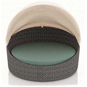 harmonia living wink canopy patio daybed in textured slate