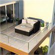 Harmonia Living Urbana Patio Daybed in Canvas Flax and Coffee Bean