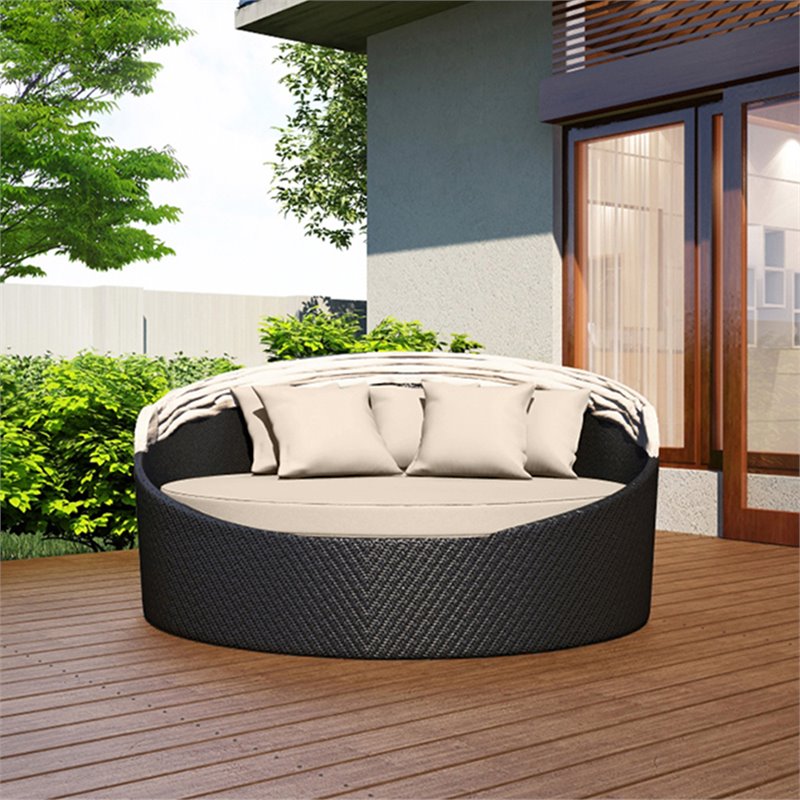 Harmonia Living Wink Patio Canopy Daybed in Canvas Flax