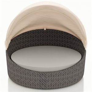 harmonia living wink patio canopy daybed in textured slate