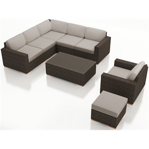 Harmonia Living Arden 8 Piece Corner Patio Sectional Set in Silver