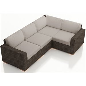 Harmonia Living Arden 4 Piece Adjustable Patio Sectional in Silver