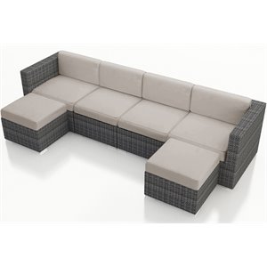 Harmonia Living District 6 Piece Patio Sectional in Cast Silver