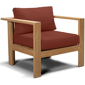 Harmonia Living Ando Wooden Patio Club Chair in Canvas Henna and Teak