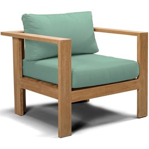 Harmonia Living Ando Wooden Patio Club Chair in Canvas Spa and Teak