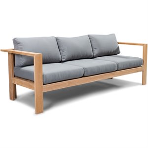 Harmonia Living Ando Wooden Patio Sofa in Canvas Charcoal and Teak