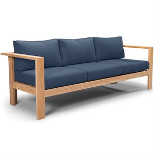 Harmonia Living Ando Wooden Patio Sofa in Spectrum Indigo and Teak