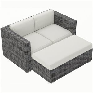 Harmonia Living District Day 2 Piece Wicker Patio Lounger in Natural and Slate