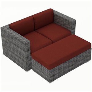 Harmonia Living District Day 2 Piece Wicker Patio Lounger in Henna and Slate