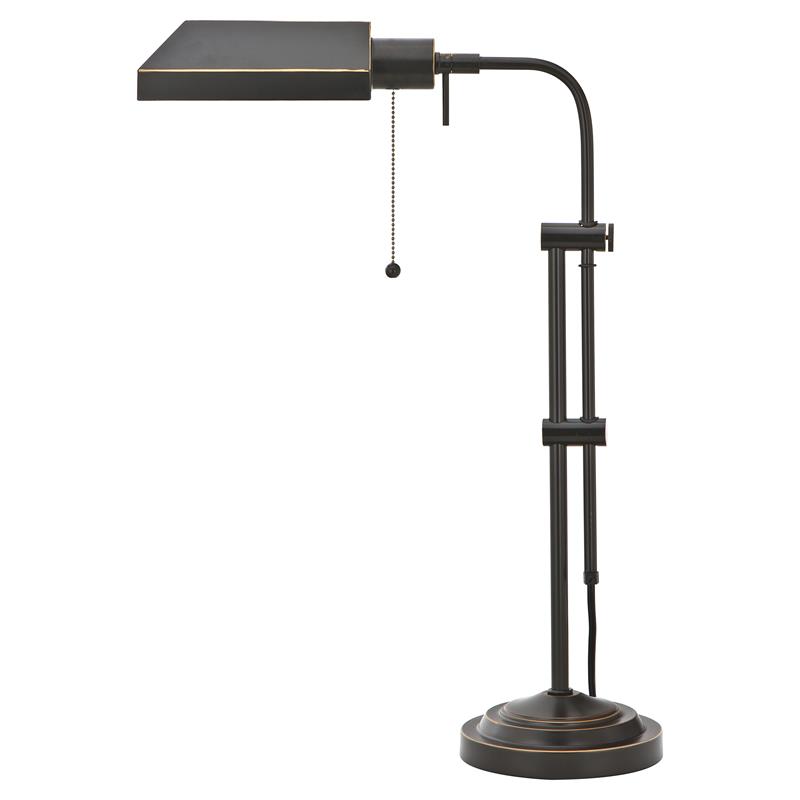 Cal Lighting Pharmacy 7 Metal Table, Antique Brass Metal Adjustable Pole Pharmacy Desk Lamp