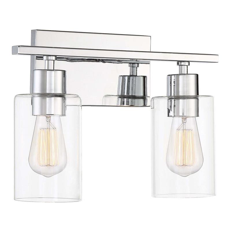 Savoy House 8-2149-2-11 Lambert 2-Light Bathroom Vanity Light in a Polished Crhome with Clear Glass 13.25 W x 9.75 H 