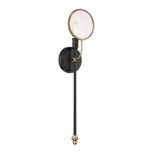 Savoy House Oberyn 1-Light Transitional Metal Sconce in Vintage Black/Warm Brass