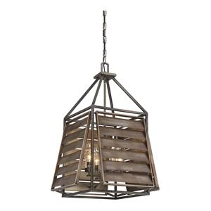 Savoy House Hartberg 4 Lights Farmhouse Metal Outdoor Pendant in Aged Driftwood