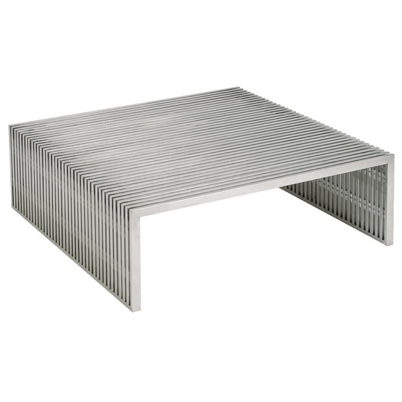Nuevo Amici Square Metal Coffee Table In Silver Hgdj188 Nuevo Amici Square Metal Coffee Table In Silver