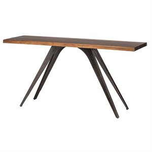 nuevo vega console table in seared brown