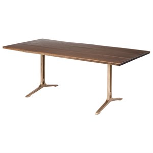 nuevo samara dining table in seared brown and bronze