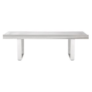 Nuevo Zoey Metal Bench in Silver