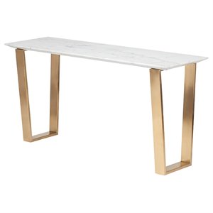 nuevo catrine console table in gold and white