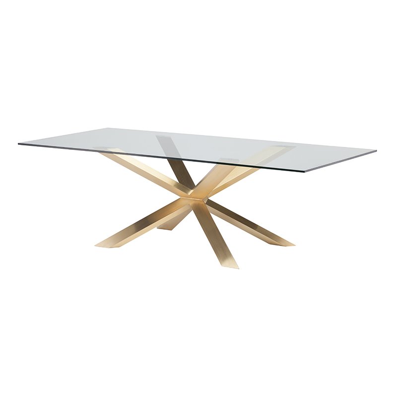 Nuevo Couture Gl Top Dining Table In Gold Hgsx149