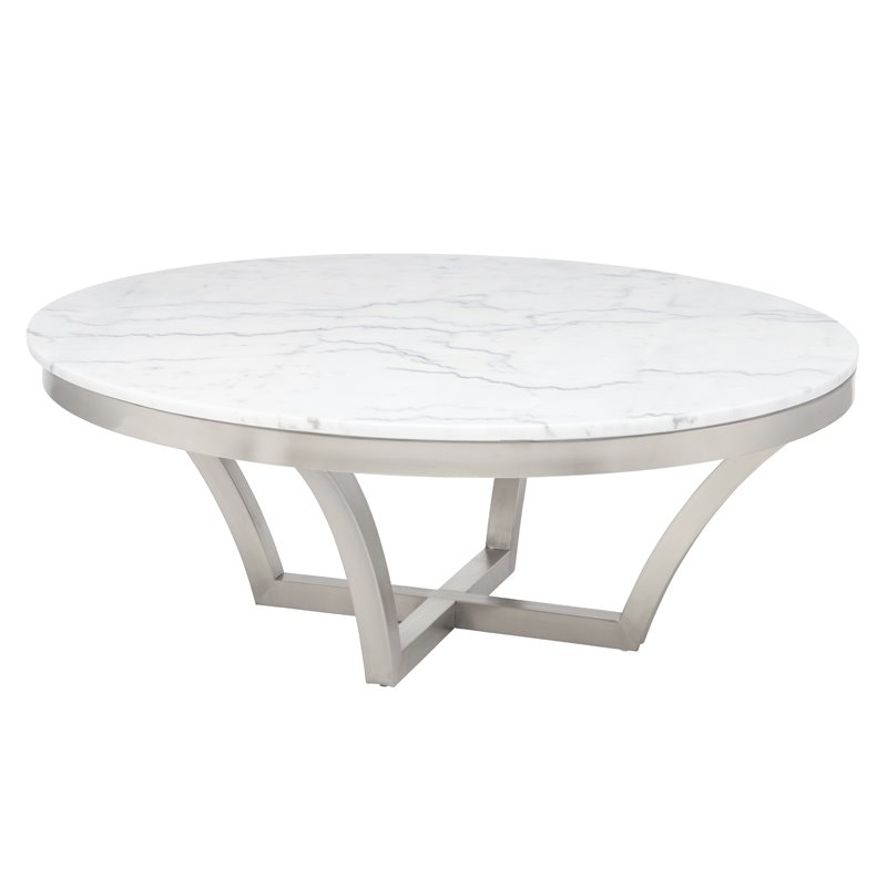 Nuevo Aurora Round Marble Top Coffee, Round Marble Top Coffee Table