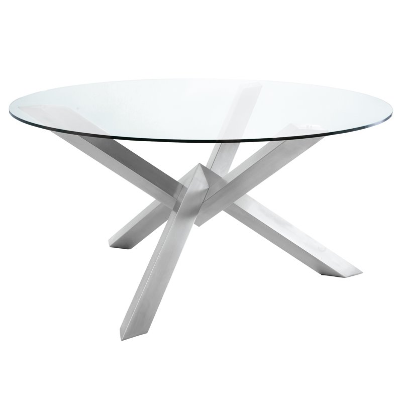 Nuevo Costa 72 Round Glass Top Dining, Round 72 Dining Table