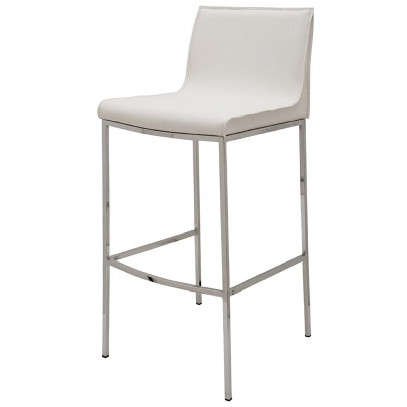 Nuevo Colter 25 75 Leather Counter Stool In White Nuevo Colter 25 75 Leather Counter Stool In White