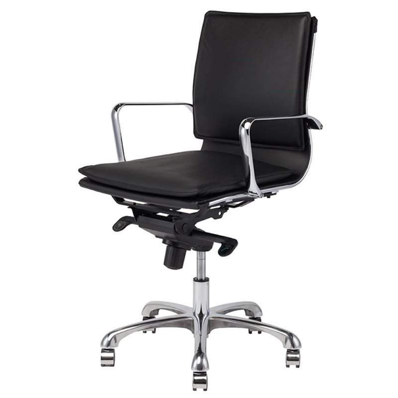 Nuevo Carlo Leather Low Back Office, Low Back Office Chair Leather