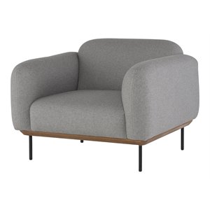 nuevo benson fabric & metal single seat sofa in matte light gray/matte black