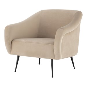 nuevo lucie fabric & metal occasional chair in matte nude beige/matte black