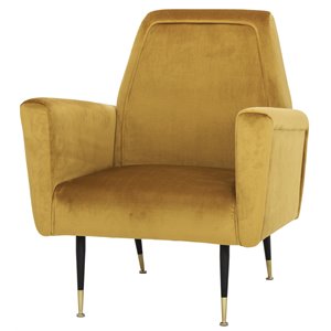 nuevo victor fabric & metal occasional chair in matte mustard yellow/matte black