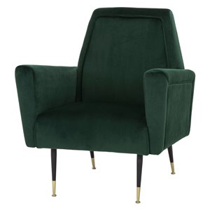 nuevo victor fabric & metal occasional chair in matte emerald green/matte black