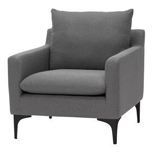 nuevo anders fabric & metal single seat sofa in matte slate gray/matte black