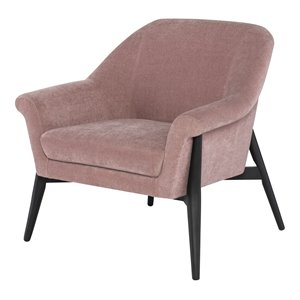 nuevo charlize fabric & ash wood occasional chair in dusty rose pink/black