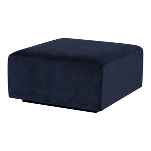nuevo lilou fabric & plastic ottoman modular sofa in twilight blue/matte black