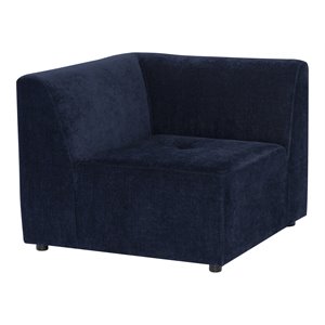 nuevo parla fabric 1-seater corner modular sofa in twilight blue/matte black