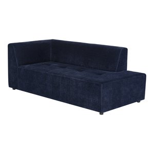 nuevo parla fabric right chaise modular sofa in twilight blue/matte black