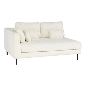 nuevo gigi fabric & steel metal left modular sofa in coconut white/black