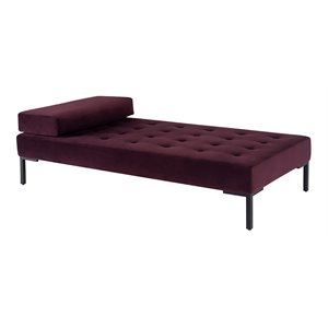 nuevo giulia fabric & steel metal daybed sofa in mulberry purple/black