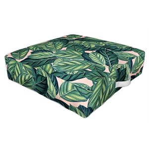 deny designs botany traditional fabric outdoor floor cushion in green