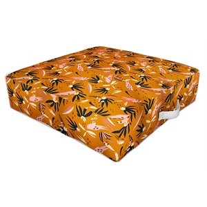 deny designs traditional fabric outdoor floor cushion in orange