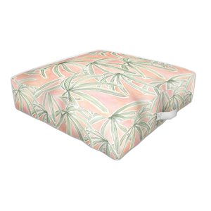 deny designs boho palms traditional fabric outdoor floor cushion in pink