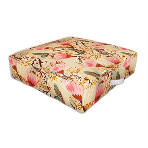 deny designs temple butterfly traditional fabric outdoor floor cushion in pink