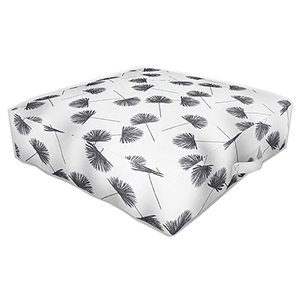 deny designs traditional fabric outdoor floor cushion in black/white