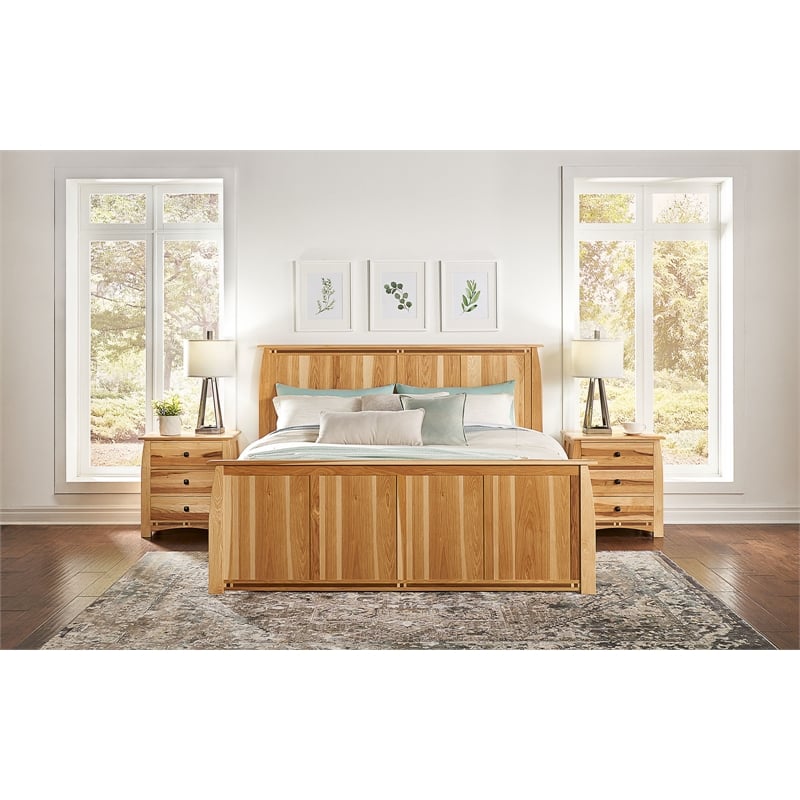 A-America Adamstown Solid Wood Queen Panel Bed in Natural